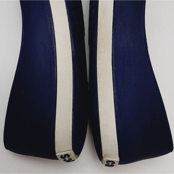 CROCS Ballet Flats Light Perforated Slip-On Shoe Navy Blue White Trim Sz 7 - Picture 11 of 13